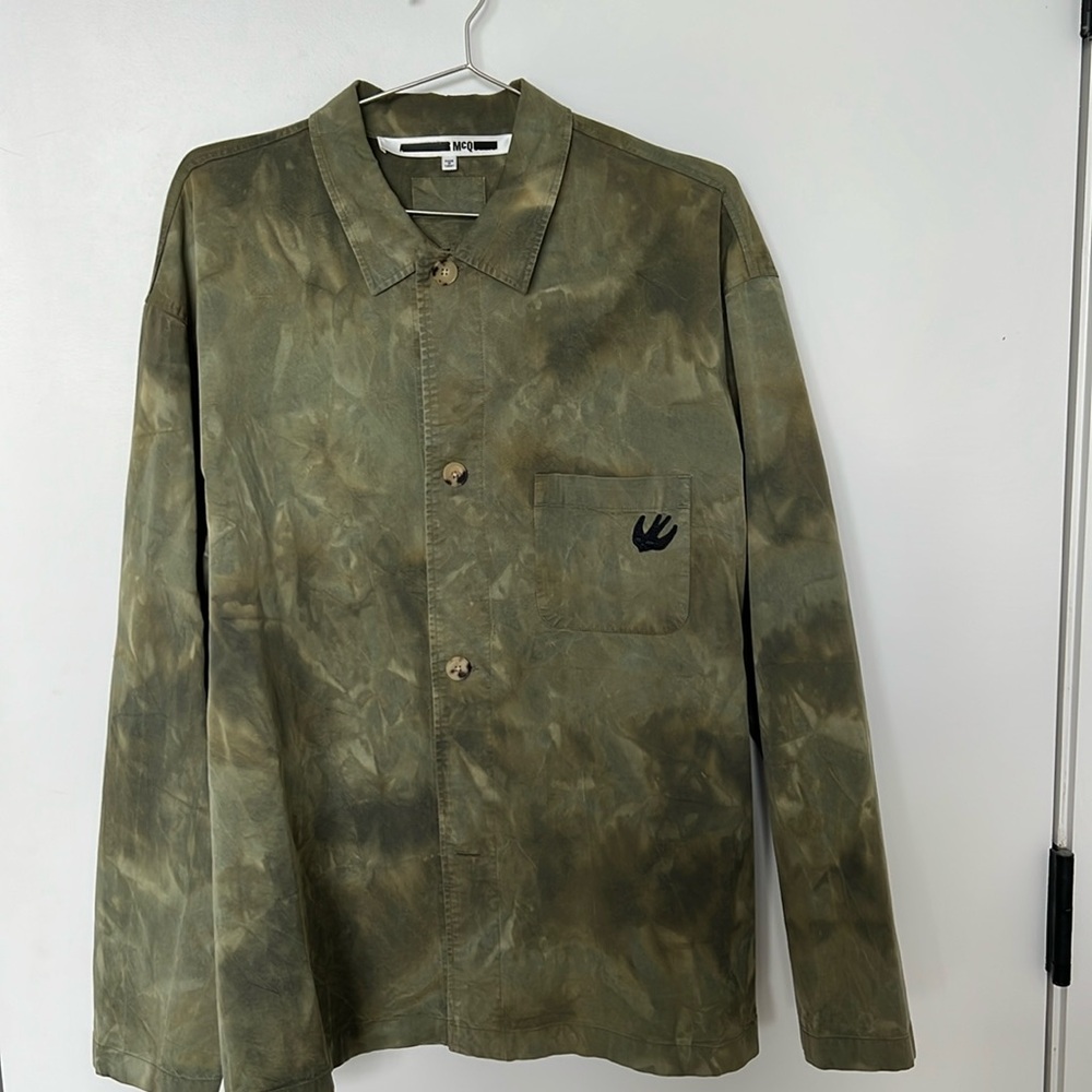 McQueen Alexander McQueen Lewis Cotton Camouflage Regular Fit Shirt Jacket